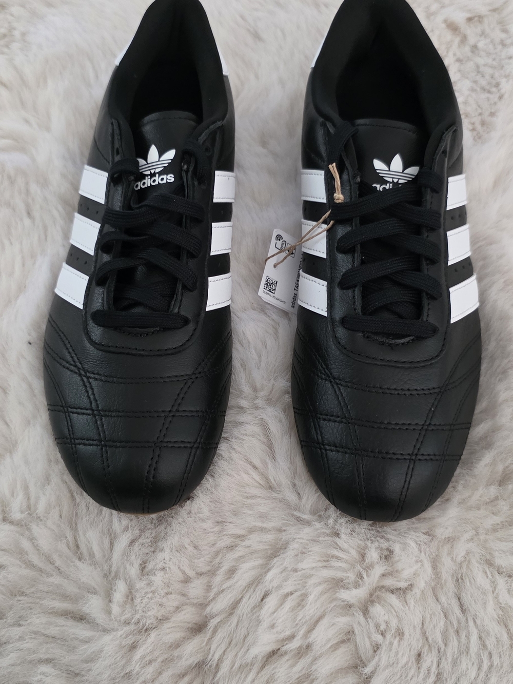 Adidas Women’s Black/White Classic Three-Stripes Sneakers